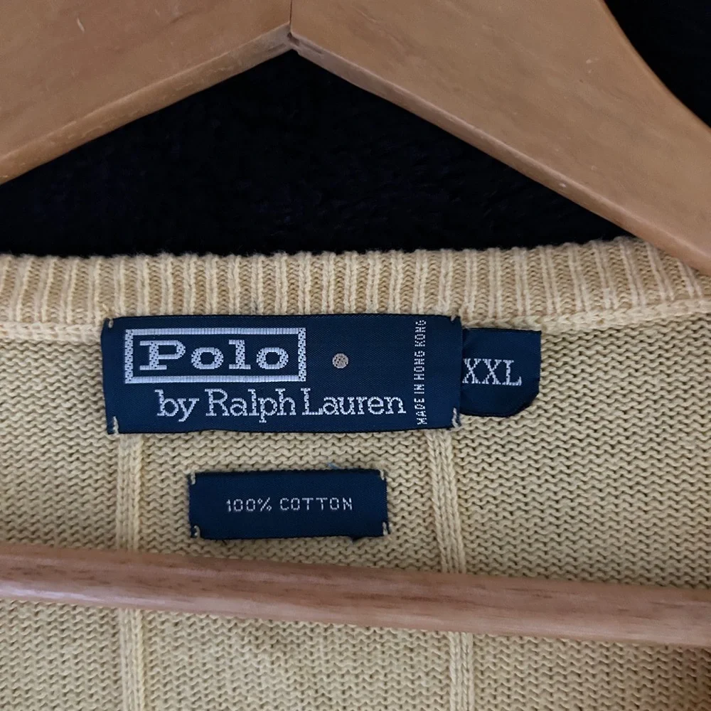 Polo Ralph Lauren knit men sweater yellow Sz xxl - Picture 6 of 10